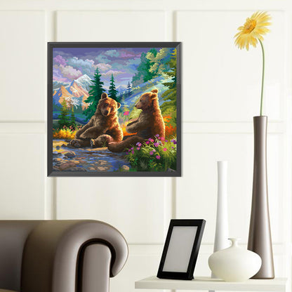 Jungle Bear - Full Round Drill Diamond Painting 40*40CM