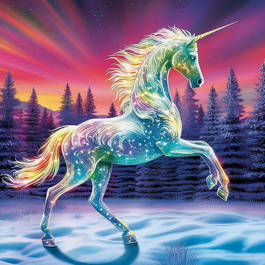 Forest Unicorn - Full Round Drill Diamond Painting 40*40CM