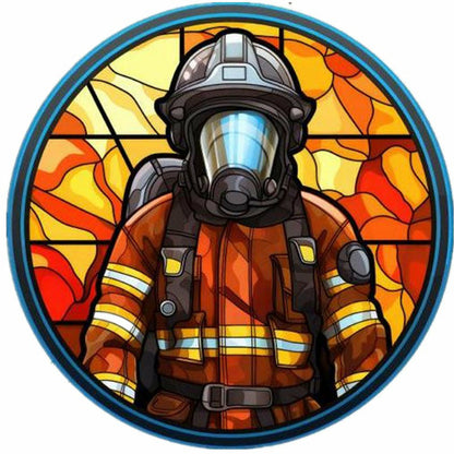 Medallion Firefighter - Full Round Drill Diamond Painting 40*40CM