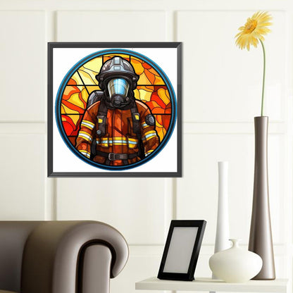 Medallion Firefighter - Full Round Drill Diamond Painting 40*40CM