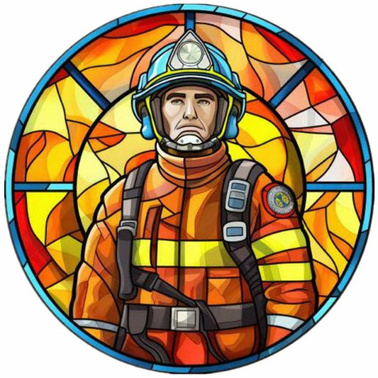 Medallion Firefighter - Full Round Drill Diamond Painting 40*40CM