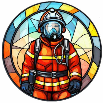 Medallion Firefighter - Full Round Drill Diamond Painting 40*40CM