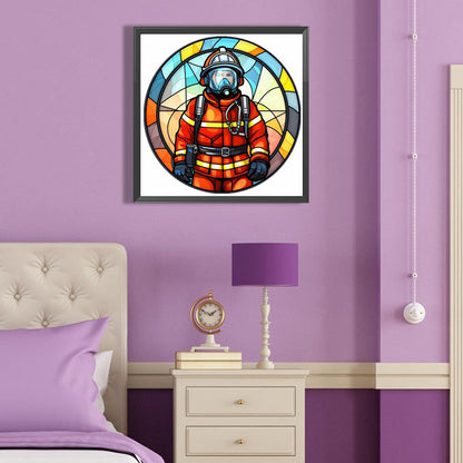 Medallion Firefighter - Full Round Drill Diamond Painting 40*40CM