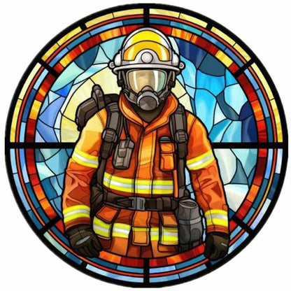 Medallion Firefighter - Full Round Drill Diamond Painting 40*40CM