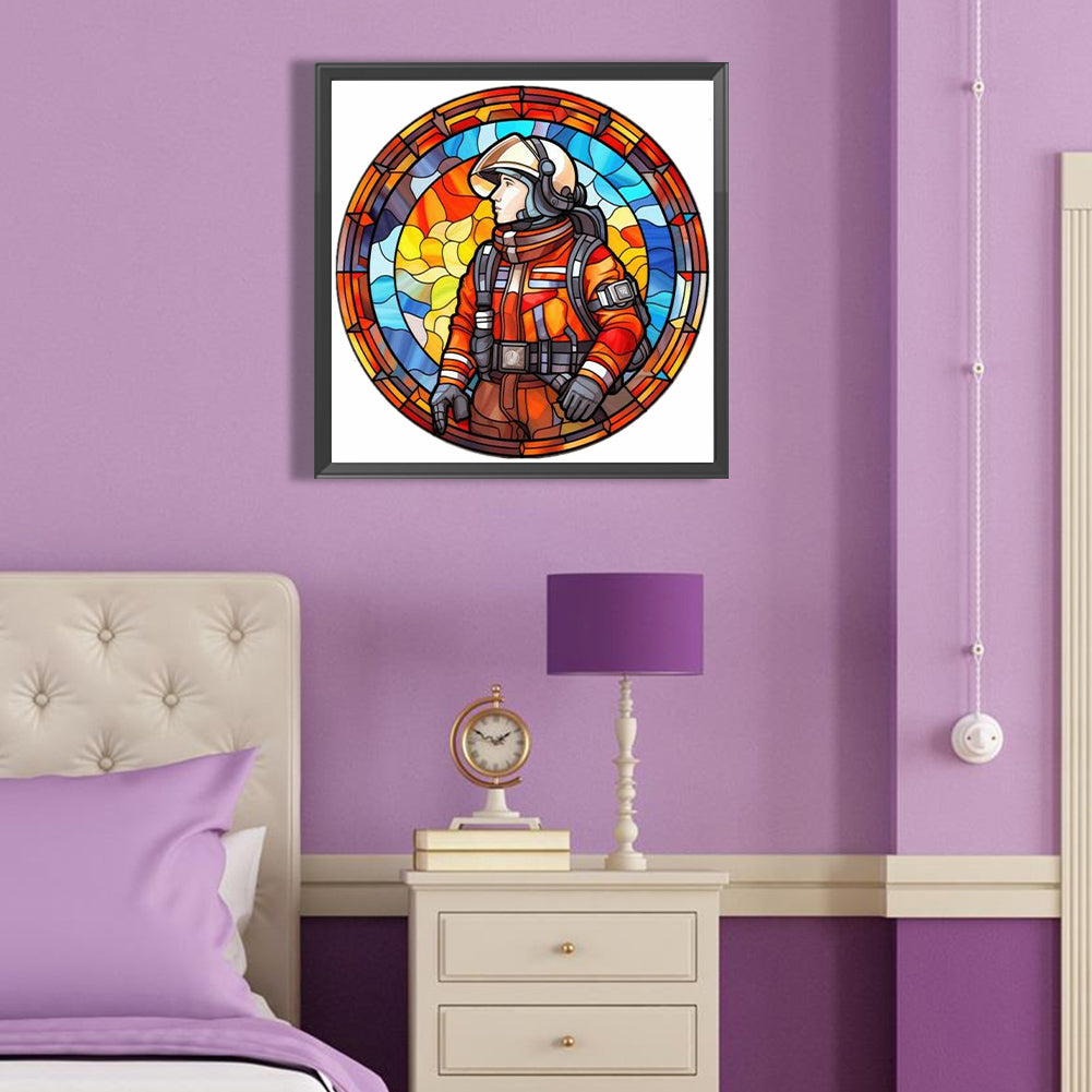 Medallion Firefighter - Full Round Drill Diamond Painting 40*40CM