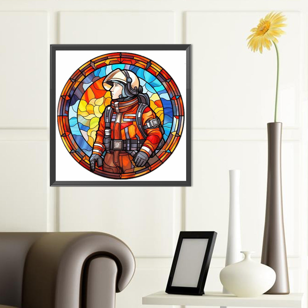 Medallion Firefighter - Full Round Drill Diamond Painting 40*40CM