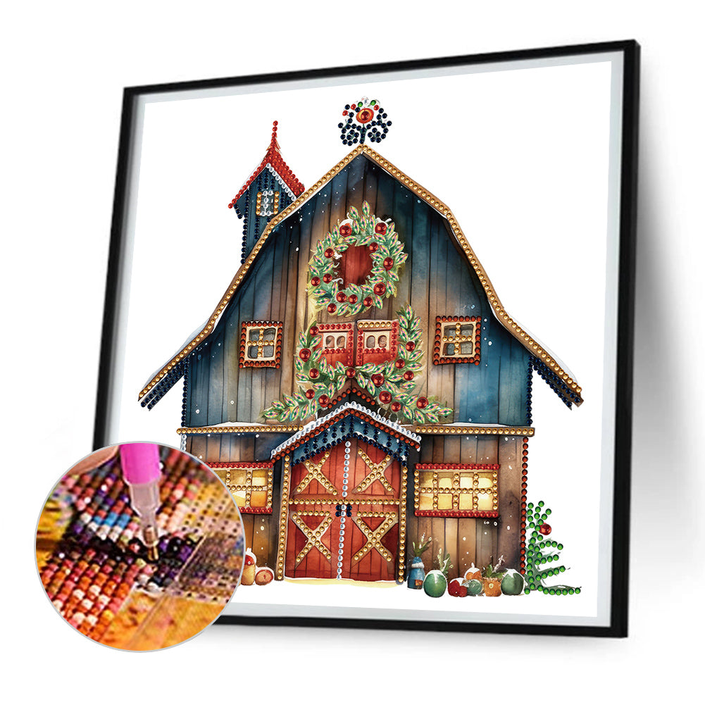 Christmas Cottage - Special Shaped Drill Diamond Painting 30*30CM