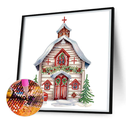 Christmas Cottage - Special Shaped Drill Diamond Painting 30*30CM