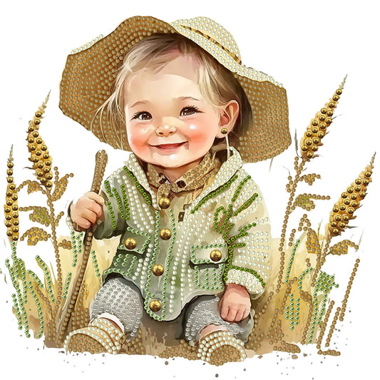 Farm Cowboy Kids - Special Shaped Drill Diamond Painting 30*30CM