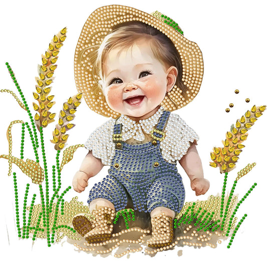 Farm Cowboy Kids - Special Shaped Drill Diamond Painting 30*30CM