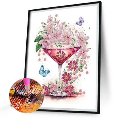 Cup And Flower - Special Shaped Drill Diamond Painting 30*40CM