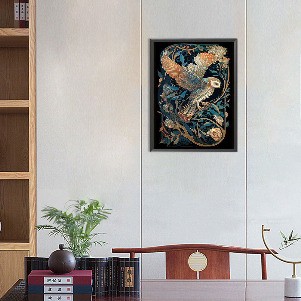 Owl - Full Round Drill Diamond Painting 30*40CM