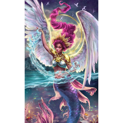 Angel Mermaid - 11CT Stamped Cross Stitch 55*90CM