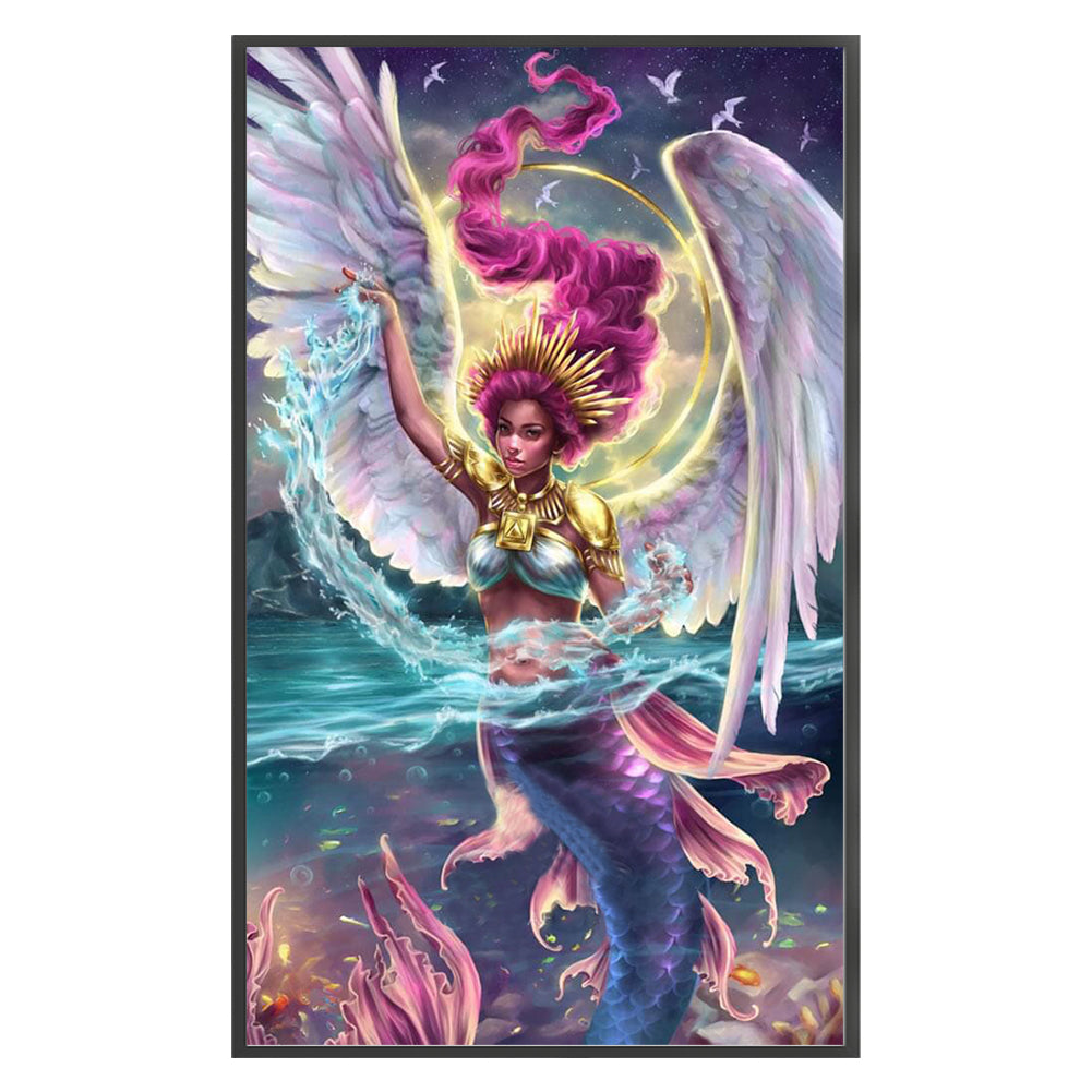 Angel Mermaid - 11CT Stamped Cross Stitch 55*90CM