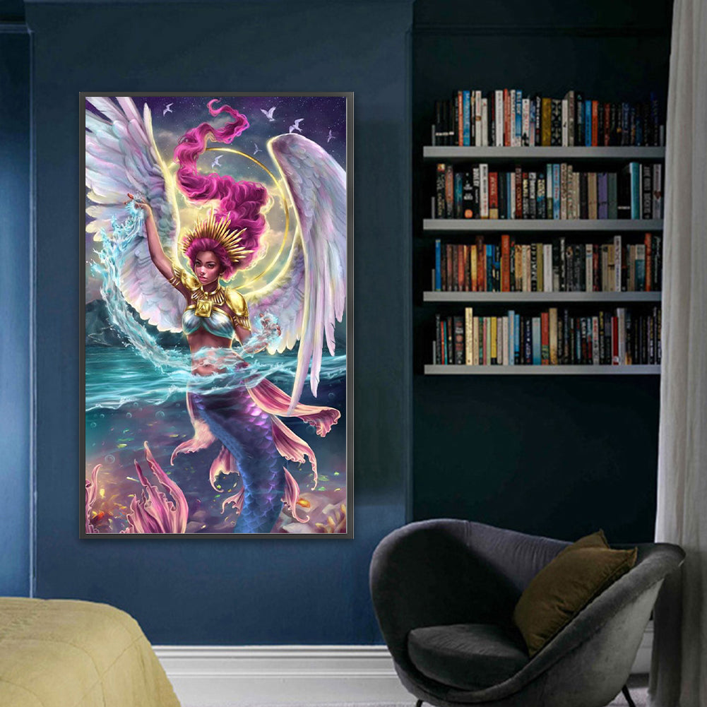 Angel Mermaid - 11CT Stamped Cross Stitch 55*90CM