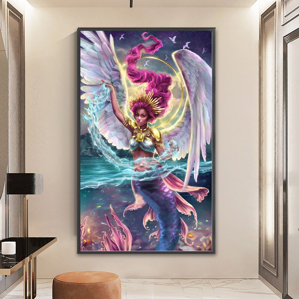 Angel Mermaid - 11CT Stamped Cross Stitch 55*90CM