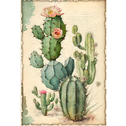 Vintage Poster - Cactus Flower - 11CT Stamped Cross Stitch 40*60CM