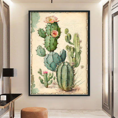 Vintage Poster - Cactus Flower - 11CT Stamped Cross Stitch 40*60CM