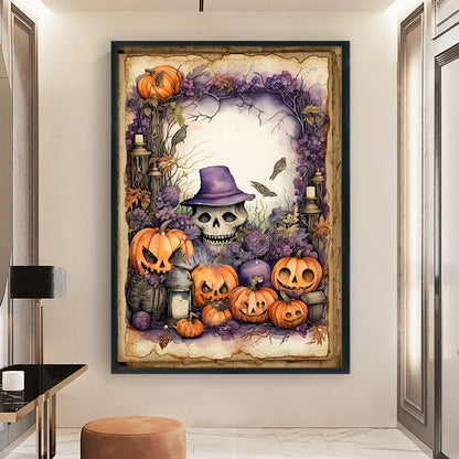 Halloween-Pumpkin Skull - 11CT Stamped Cross Stitch 40*60CM