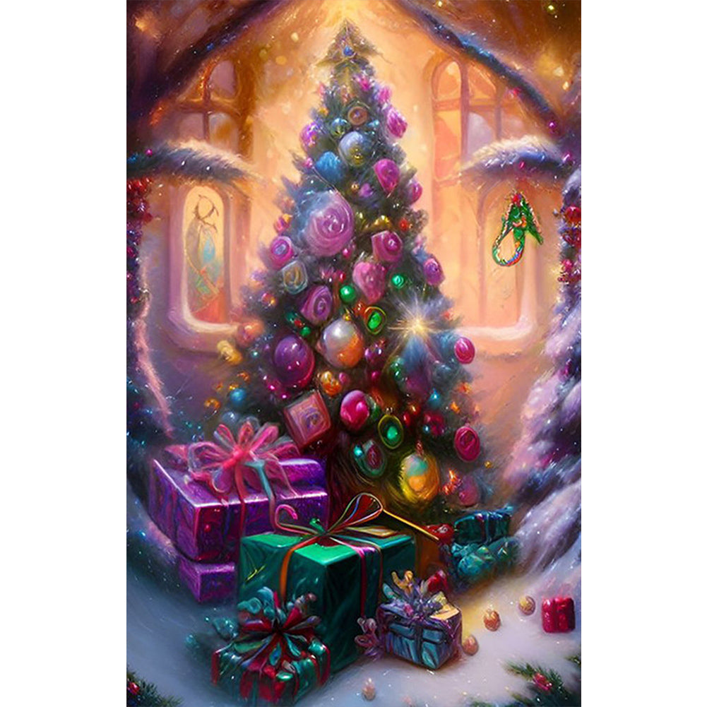 Christmas Tree - AB Round Drill Diamond Painting 45*70CM