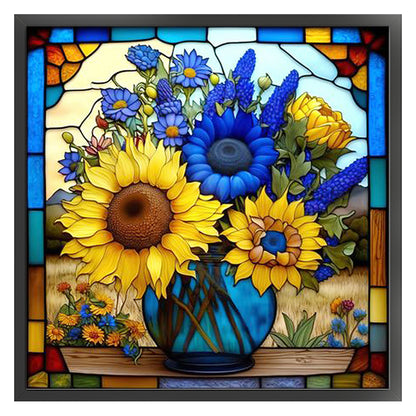 Glass Painting-Sunflower Bush - 11CT Counted Cross Stitch 40*40CM