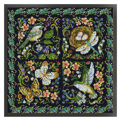 Small Animals And Flowers - 11CT Stamped Cross Stitch 50*50CM