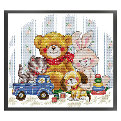 Good Friend - 14CT Stamped Cross Stitch 35*31CM(Joy Sunday)