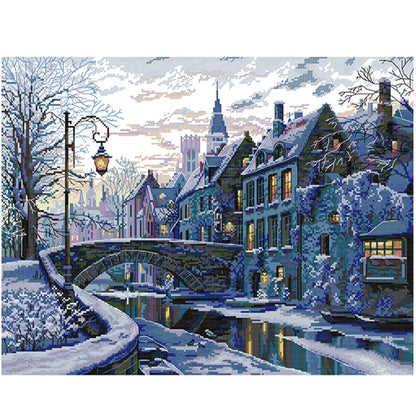 Winter Night - 14CT Stamped Cross Stitch 54*43CM(Joy Sunday)