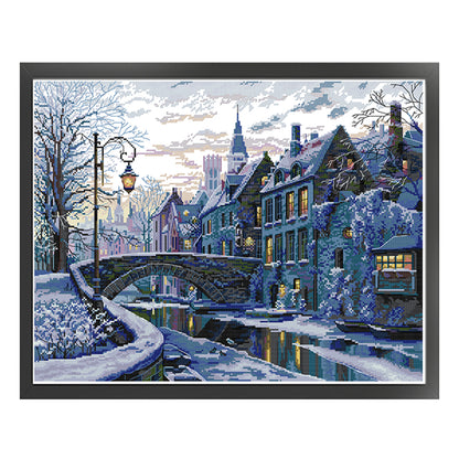 Winter Night - 14CT Stamped Cross Stitch 54*43CM(Joy Sunday)