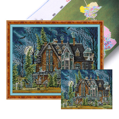 Dark Castle - 14CT Stamped Cross Stitch 59*46CM(Joy Sunday)