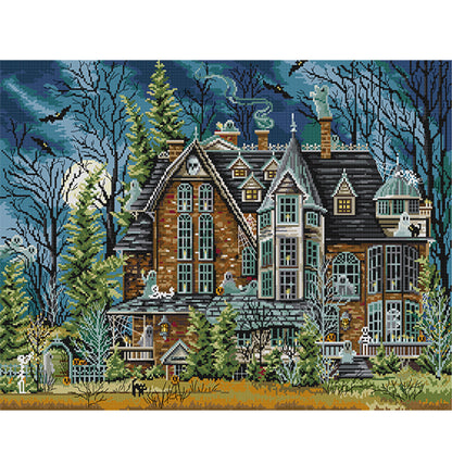 Dark Castle - 14CT Stamped Cross Stitch 59*46CM(Joy Sunday)