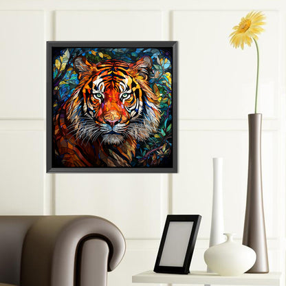 Tiger Glass Painting - Full Round Drill Diamond Painting 40*40CM