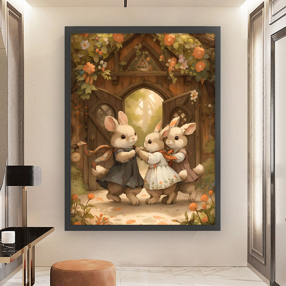 Little Rabbit In Autumn - 16CT Stamped Cross Stitch 50*65CM