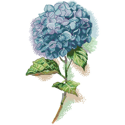 Blue Hydrangeas - 14CT Stamped Cross Stitch 22*35CM(Joy Sunday)