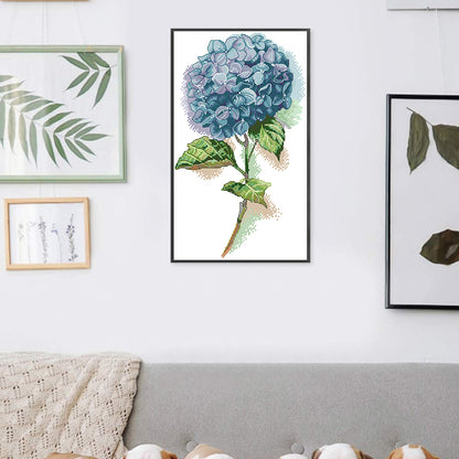 Blue Hydrangeas - 14CT Stamped Cross Stitch 22*35CM(Joy Sunday)