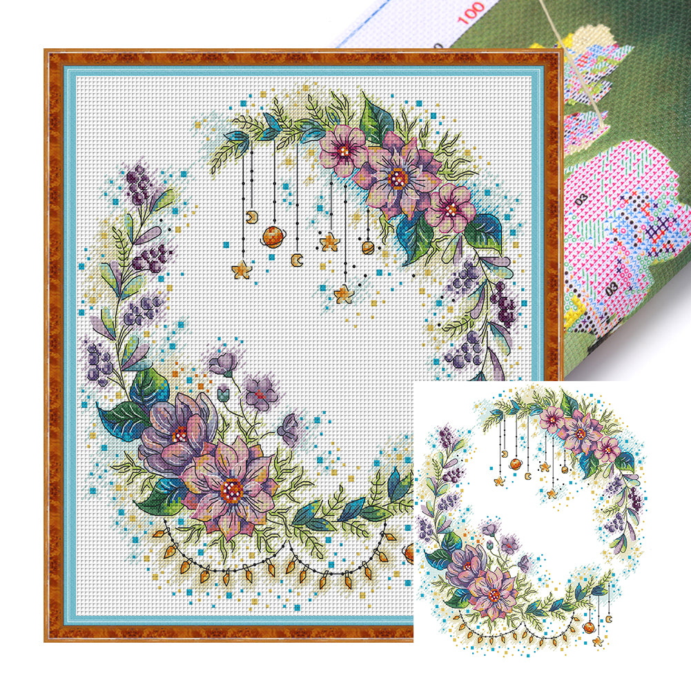 Fairy Garland - 14CT Stamped Cross Stitch 36*40CM(Joy Sunday)