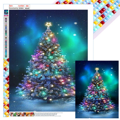 Christmas Tree With Lanterns - Full Square Drill Diamond Painting 40*50CM