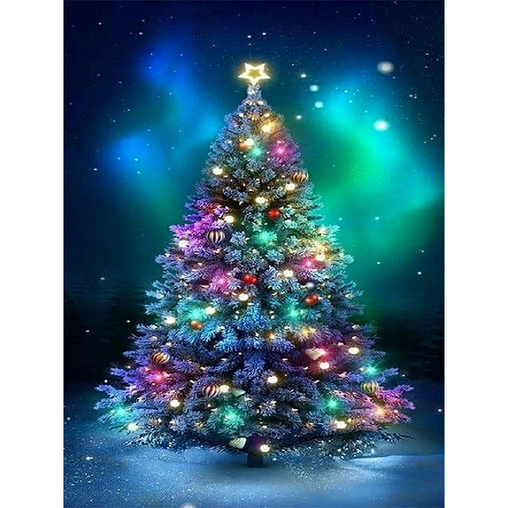 Christmas Tree With Lanterns - Full Square Drill Diamond Painting 40*50CM