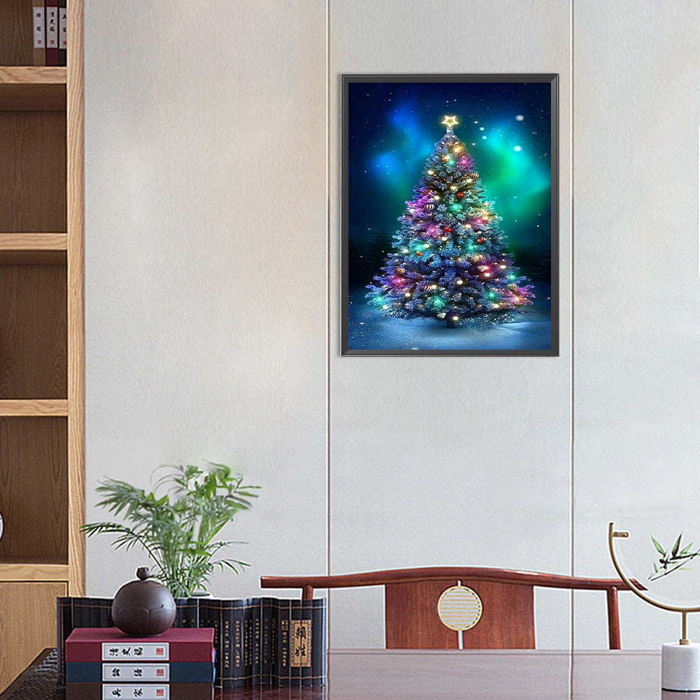 Christmas Tree With Lanterns - Full Square Drill Diamond Painting 40*50CM