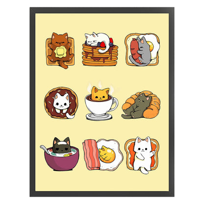 Cartoon Kitten - 11CT Stamped Cross Stitch 40*55CM