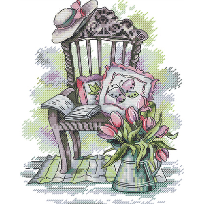 Chair - 14CT Stamped Cross Stitch 21*29CM(Joy Sunday)