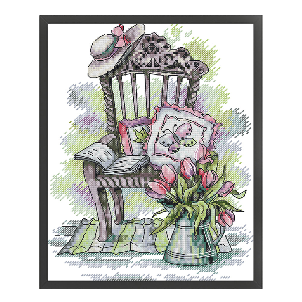 Chair - 14CT Stamped Cross Stitch 21*29CM(Joy Sunday)