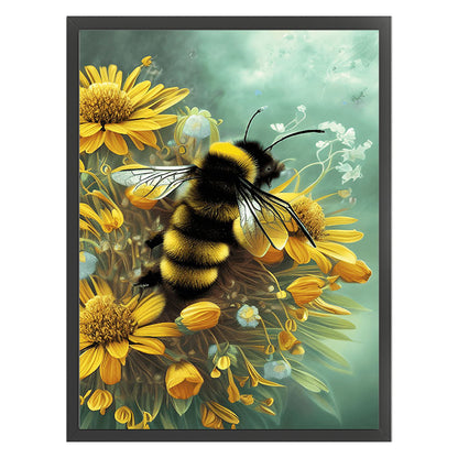 Bee And Chrysanthemum - 11CT Stamped Cross Stitch 40*55CM