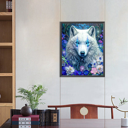White Wolf - Full Round Drill Diamond Painting 40*50CM