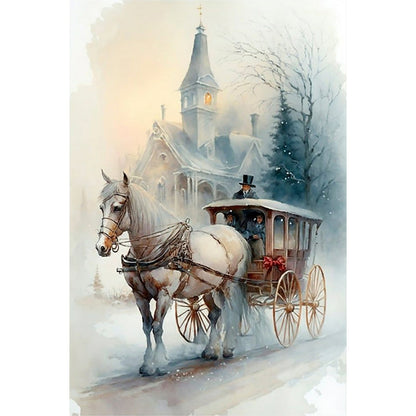 Igloo And Carriage - Full Round Drill Diamond Painting 40*60CM