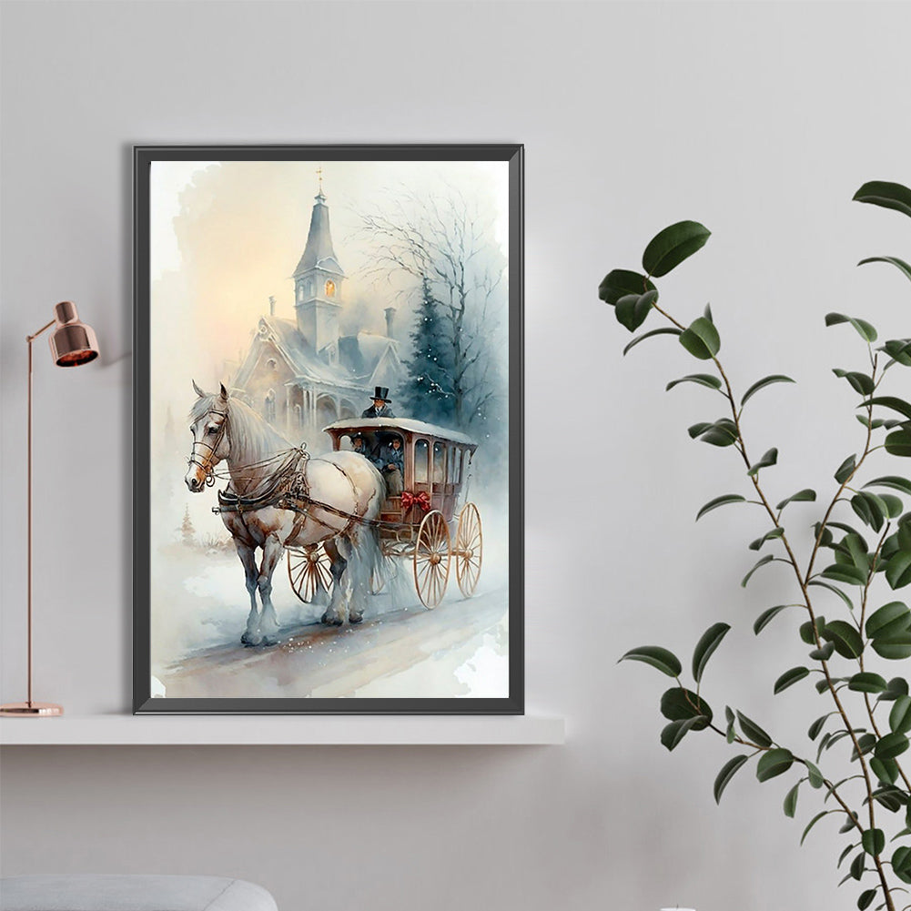 Igloo And Carriage - Full Round Drill Diamond Painting 40*60CM