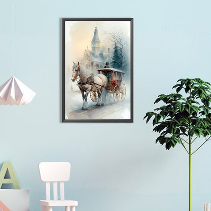 Igloo And Carriage - Full Round Drill Diamond Painting 40*60CM