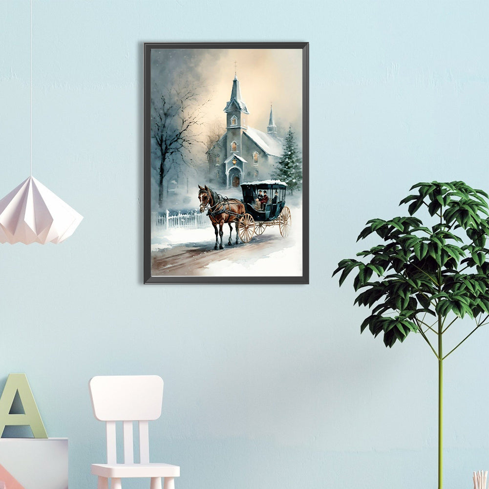 Igloo And Carriage - Full Round Drill Diamond Painting 40*60CM