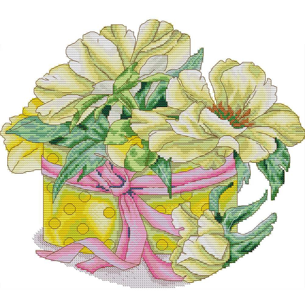 Yellow Peony - 14CT Counted Cross Stitch 37*43CM(Joy Sunday)