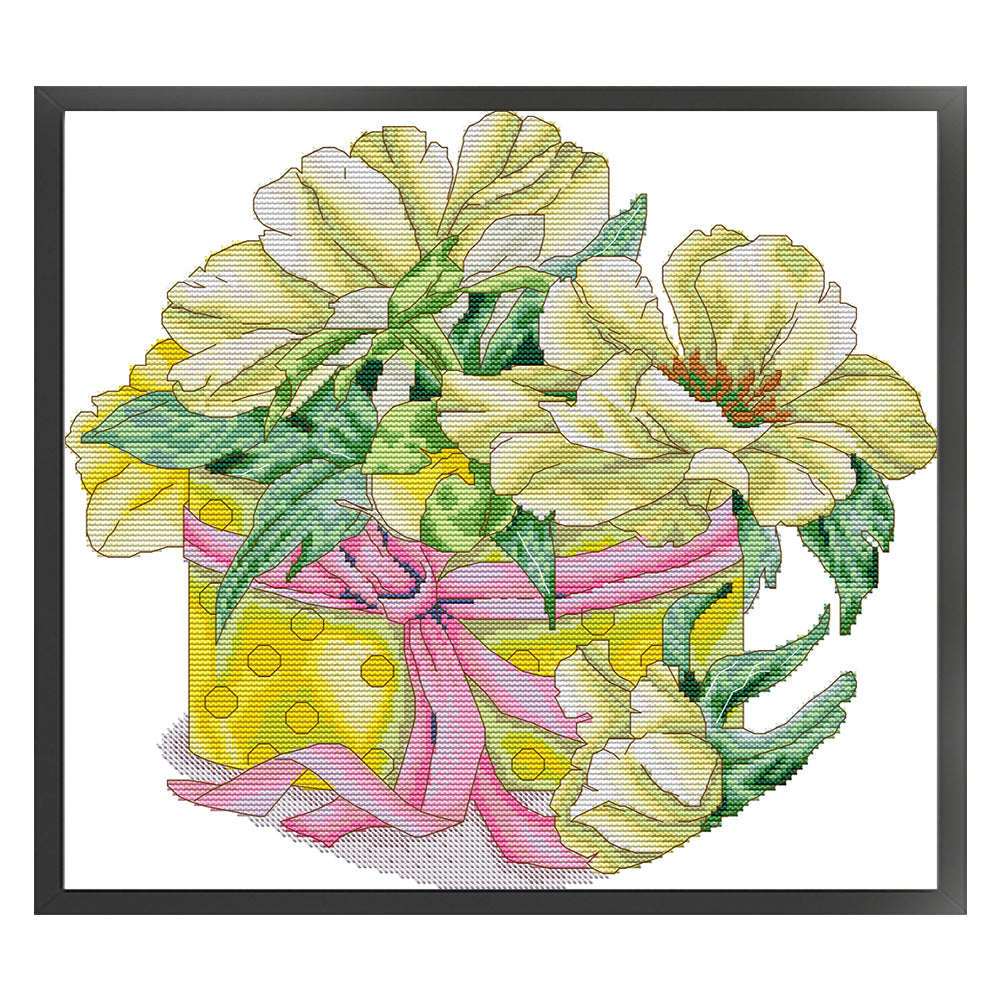 Yellow Peony - 14CT Counted Cross Stitch 37*43CM(Joy Sunday)